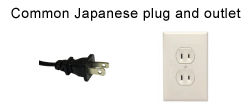 Common Japanese plug and outlet