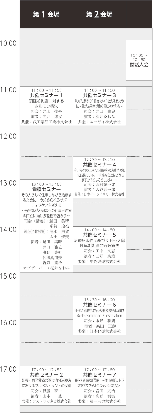 日程表　9月12日（土）